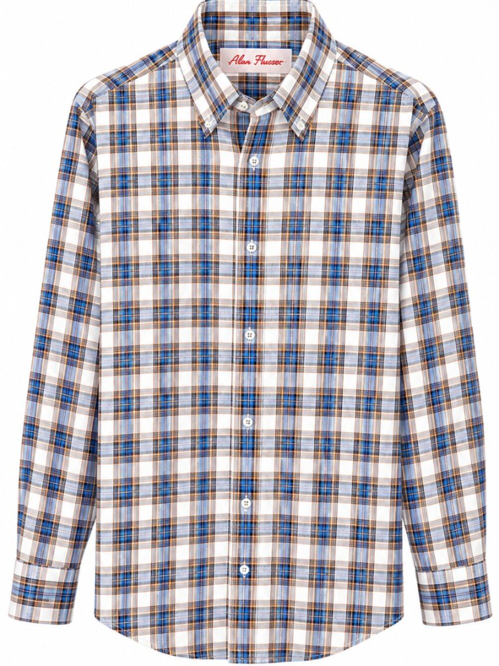ALAN FLUSSER Men's Button-Down Plaid Shirt